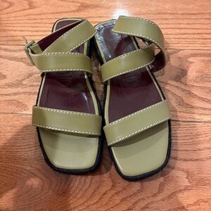 Staud sandals, green, size 37 (7 US)